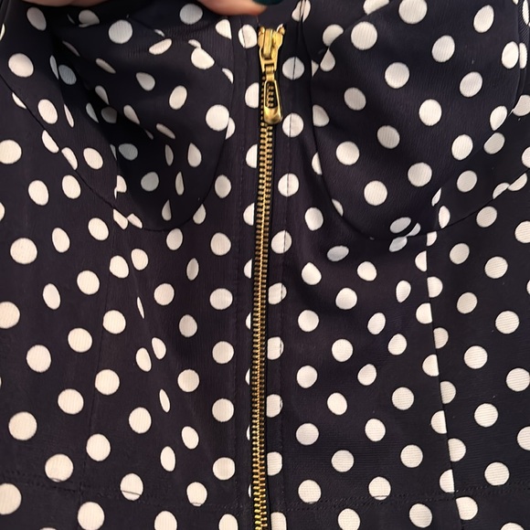 Tatyana navy and white polka dot top - Picture 3 of 4